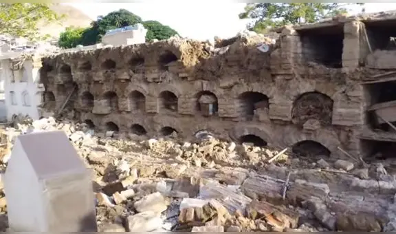 Féretros de cementerio de Chepén quedaron expuestos tras intensas lluvias en La Libertad