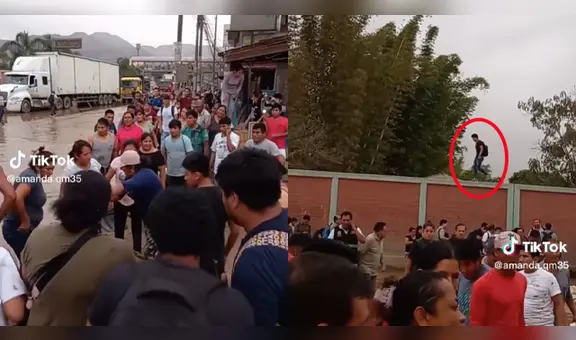 Joven cruza huaico por una pared en medio de discusiones y sorprende a usuarios: "Él busca soluciones"