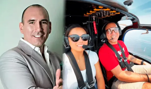 Rafael Fernández se luce enamorado al lado de joven aeromoza: "2 pilotos en el aire"