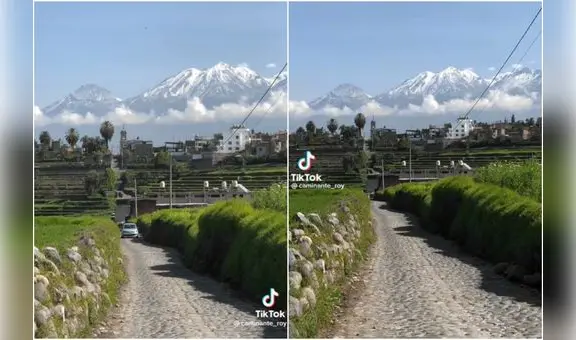 “Solo quiero llorar, es demasiado hermoso”: tiktoker se emociona grabando paisaje arequipeño