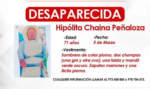 Puno: adulta mayor salió a comprar lana hace 15 días y no volvió a su casa