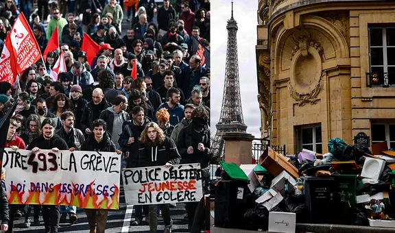 París continúa llena de basura y trabajadores amenazan con endurecer huelga si no retiran reforma