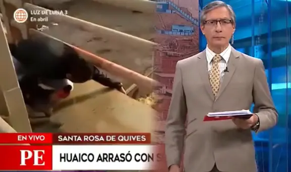 Federico Salazar ordena a reportero que se aleje de puente para evitar ser arrastrado por huaico