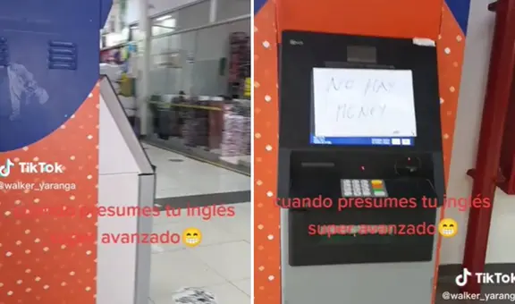 Peruano va al cajero a retirar dinero, pero se encuentra con peculiar anuncio: “No hay money”