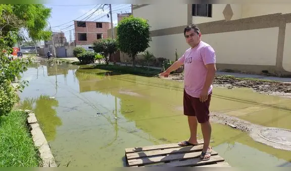 Entre colapsos de desagüe y agua de lluvia estancada: la dura realidad de los chiclayanos
