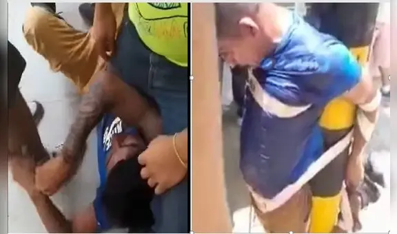 Piura: vecinos amarran y linchan a delincuente que robó celular a niño de 5 años