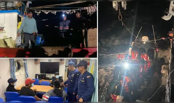 Rescatan a 4 pescadores que llevaban 6 días a la deriva en la embarcación Huáscar II
