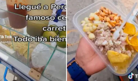 Peruano come ceviche de pota en carretilla, pero encuentra algo inesperado: “Esa es la yapa”