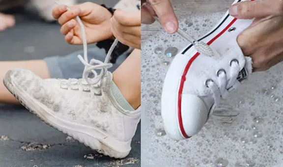 ¿Se percudieron tus zapatillas blancas? Estos 3 trucos te permitirán dejarlas como nuevas