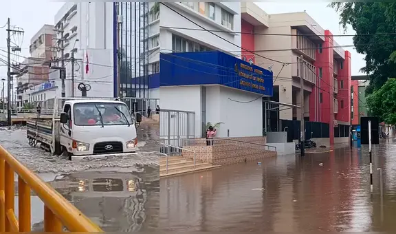 ¡No paran las lluvias! Intensa precipitación de 6 horas inunda parte del centro de Piura
