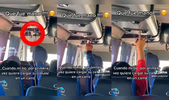 Hombre intenta cargar batería de su celular en carro y causa risas en TikTok: "¿Qué fue mano?"