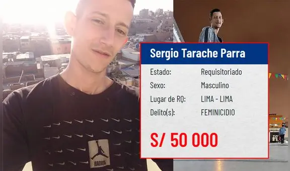 Ofrecen S/50.000 por ubicar a Sergio Tarache, feminicida que atacó a mujer en plaza Dos de Mayo