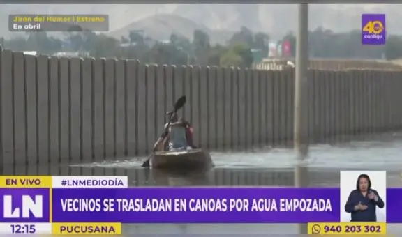 Pucusana: vecinos se trasladan en canoas por aguas empozadas debido a huaicos