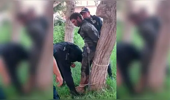 Presunto delincuente acusado de robar una bicicleta amaneció amarrado a un árbol en Trujillo