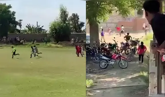 ¡No lo soltaron! Hinchas corretean y agreden a árbitro de partido de Copa Perú en Chincha