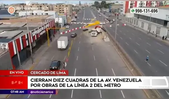 Metro de Lima: cierran 10 cuadras de la avenida Venezuela por más de 3 años