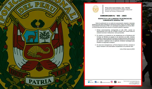 PNP se pronuncia por llamadas que habría tenido el general Jorge Angulo con allegados a Castillo en 2021