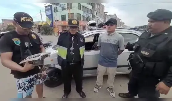 Abuelo y nieto son capturados por la Policía tras hurto de autopartes de vehículo en Chiclayo