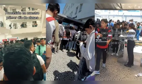 Estudiantes de la UTP hacen tremendas colas en su primer día de clases: “Parece procesión”