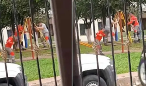 Reporta fallas en su internet y encuentra a trabajadores de Claro en el parque: “Su pausa activa”