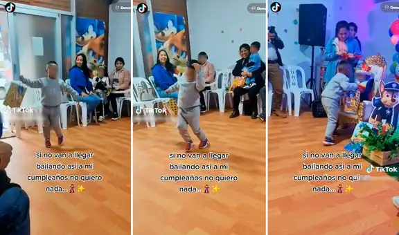 Niño hace su ingreso triunfal a una fiesta de cumpleaños a ritmo de una pegajosa tunantada
