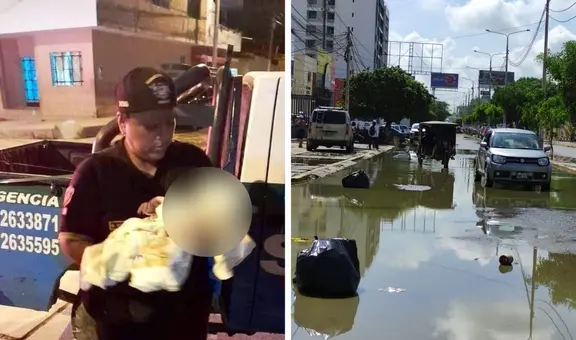 Hallan abandonado a bebé de 20 días de nacido antes de torrencial lluvia en Tumbes