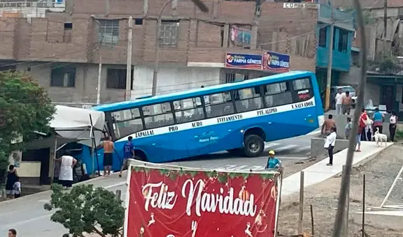 Puente Piedra: bus de Nuevo Perú se despistó e impactó contra una casa en Zapallal