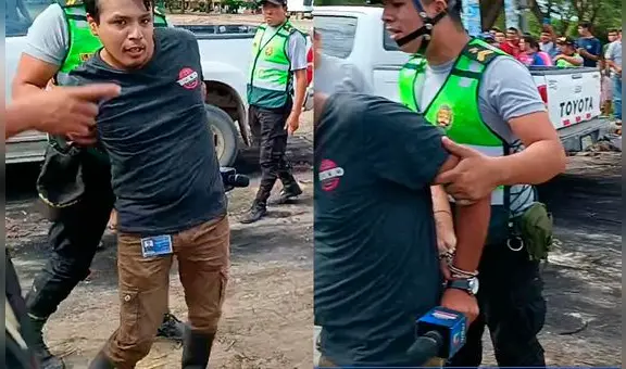 Piura: detienen y llevan enmarrocado a periodista de Willax que cubría marchas