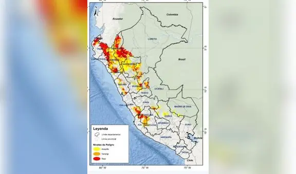 Lluvias en Perú: ¿en qué provincias y regiones Indeci alerta posibles huaicos?