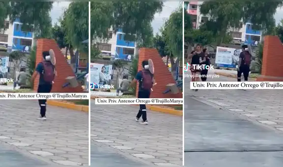 Universitario sorprende al llevar su propio ventilador a clases en Trujillo