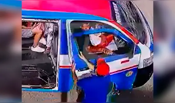 Sujeto apedrea a combi con pasajeros luego de que el cobrador le pidiera que respete normas de tránsito