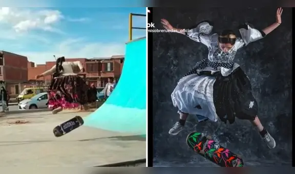 Boliviana sorprende con su habilidad para montar skate: "Qué genia"