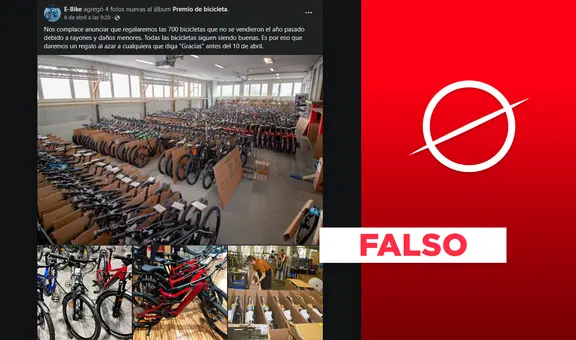 Posts que aseguran regalar bicicletas en Facebook son estafas