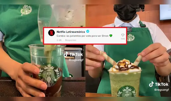 Trabajadora de Starbucks sorprende preparando frapuccino al estilo de "Shrek" y hasta Netflix comenta
