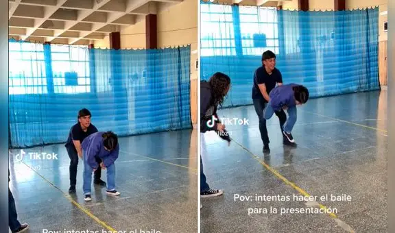 Escolares intentaron imitar pirueta viral para una presentación: "Videos que duelen"