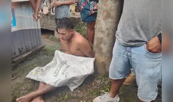 Pucallpa: vecinos capturan y desnudan a ladrón tras robo a mano armada de 2 jóvenes