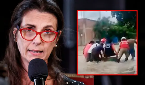 Ministra de Vivienda se disculpa tras cruzar inundación en una tina: "Errores cometemos todos"