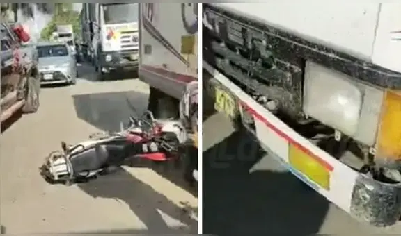 ¡De milagro! Docente se salva de morir aplastada por un camión en Chiclayo