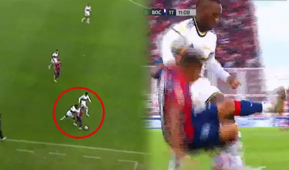 ¡Se picó Luis Advíncula! Jugador de San Lorenzo le metió una huacha y 'Bolt' lo tumbó duramente