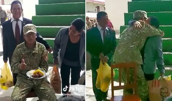 Cadete sorprende con su tierna reacción al ver a sus padres: “Qué linda sorpresa”