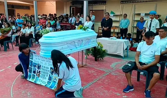 Escolar secuestrado y asesinado recibió emotivo adiós en su colegio en La Libertad