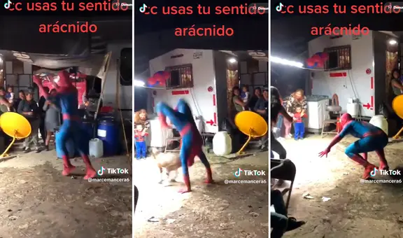 “Usó su sentido arácnido”: hombre disfrazado de Spiderman esquiva a perrito con sorprendente acrobacia
