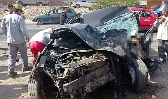 Conductor de auto pierde la vida tras chocar con un tráiler en la Panamericana Sur, en Ica