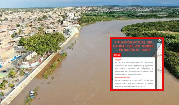 Senamhi advierte que río Tumbes está en el máximo umbral de peligro y registró su mayor caudal del 2023