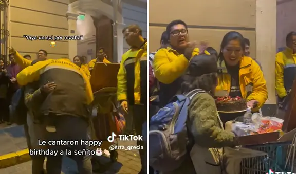 Vigilantes celebraron cumpleaños de mujer ambulante y transeúntes lo festejan: “¡Qué hermoso!”