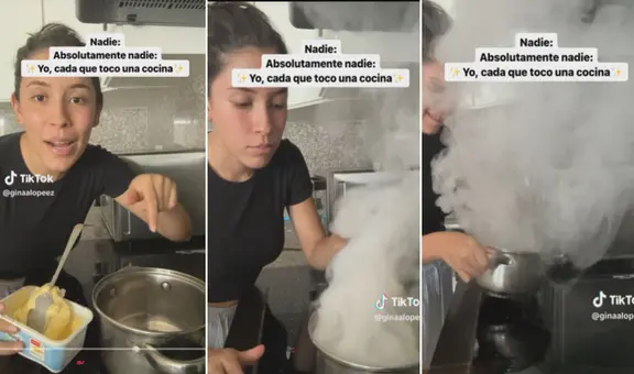Quiso grabar tutorial de cocina, pero todo se sale de control: “Dios, soy yo de nuevo”
