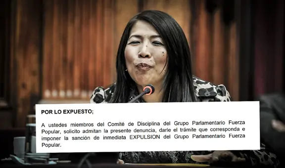 Congreso: Piden expulsar a María Cordero de bancada Fuerza Popular por recorte de sueldos