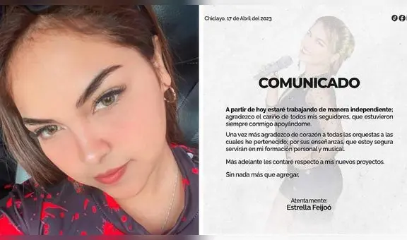 Estrella Feijoó, reemplazo de Azucena Calvay, también deja Los Rebeldes de la Cumbia