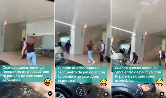 Pareja intenta protagonizar ‘encuentro de película’ en aeropuerto, pero no sale como esperaban