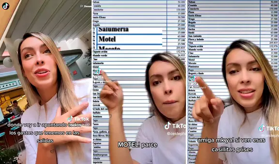 Hombre anota en Excel todos los gastos que realiza con su novia para luego cobrárselos